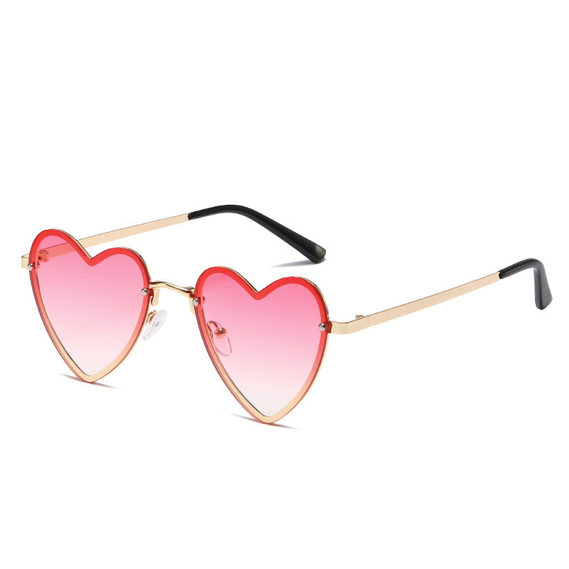 Women's Fashion Peach Heart Decorative Sunglasses