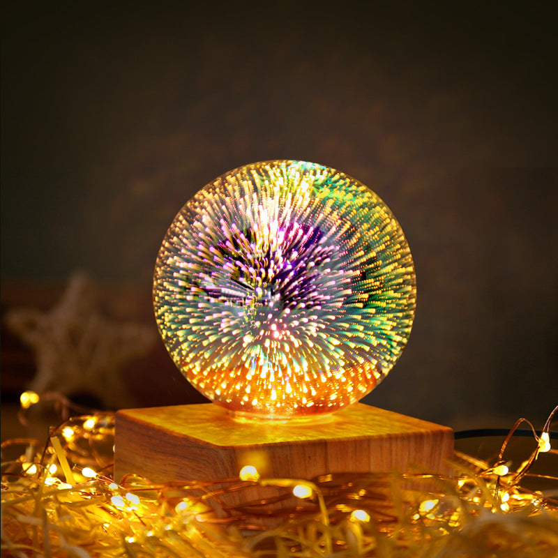 3D Firework Crystal Ball Romantic Star LED Night Light Home Decorations USB Plug-in