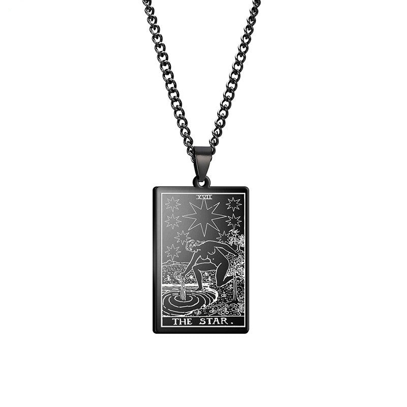 Tarot Witch Tarot Holy Water Stainless Steel Necklace