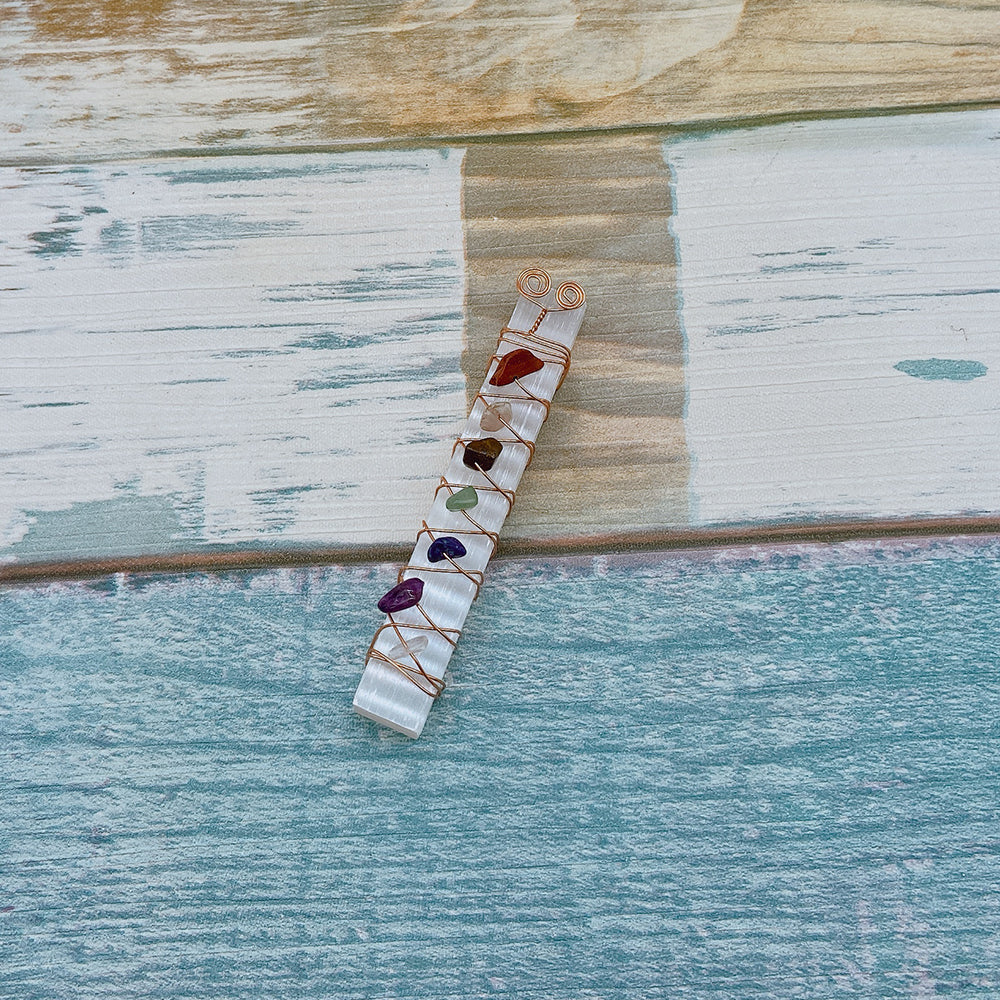 Chakra Wand - Wrapped Selenite