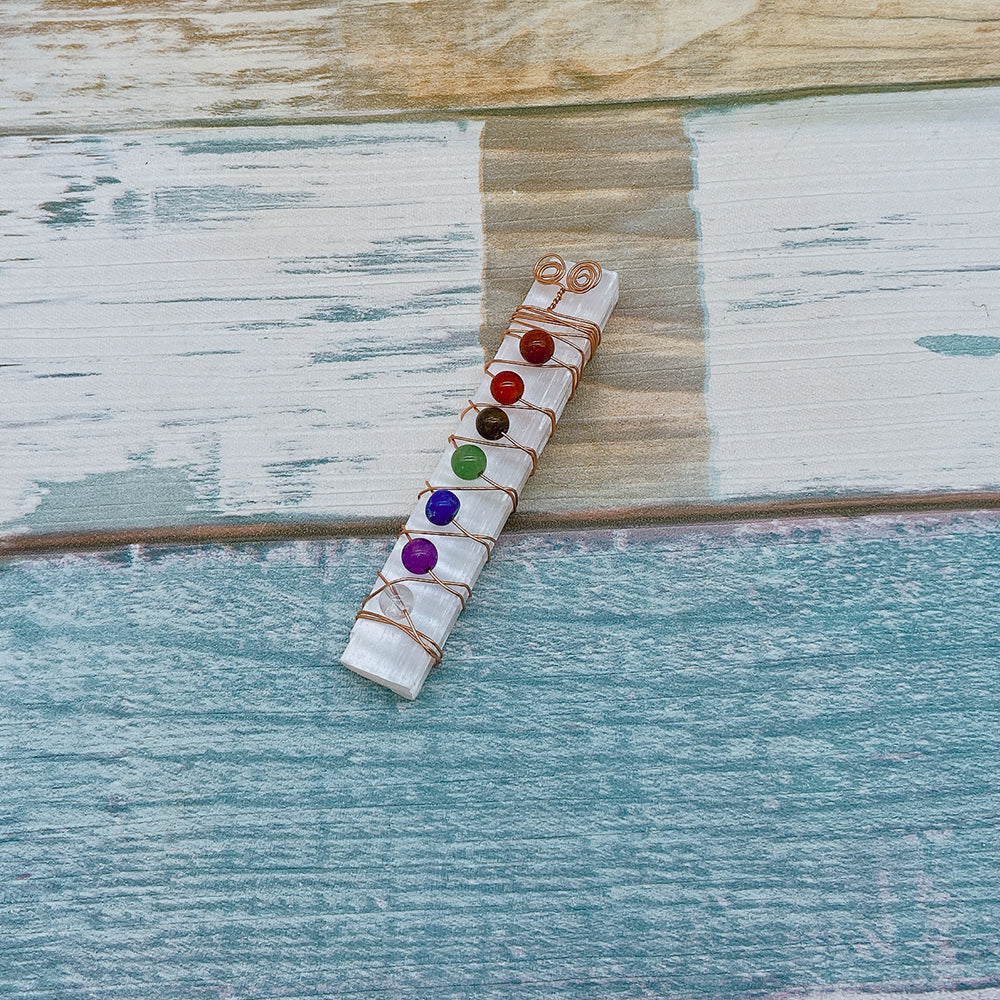 Chakra Wand - Wrapped Selenite