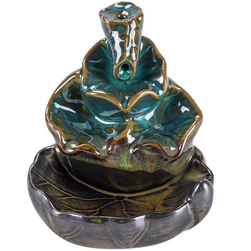 Folium Nelumbinis Backflow Incense Burner Decoration