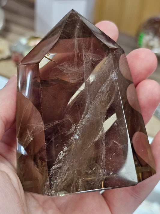 One-of-a-Kind Polished Smoky Quartz Tower Point