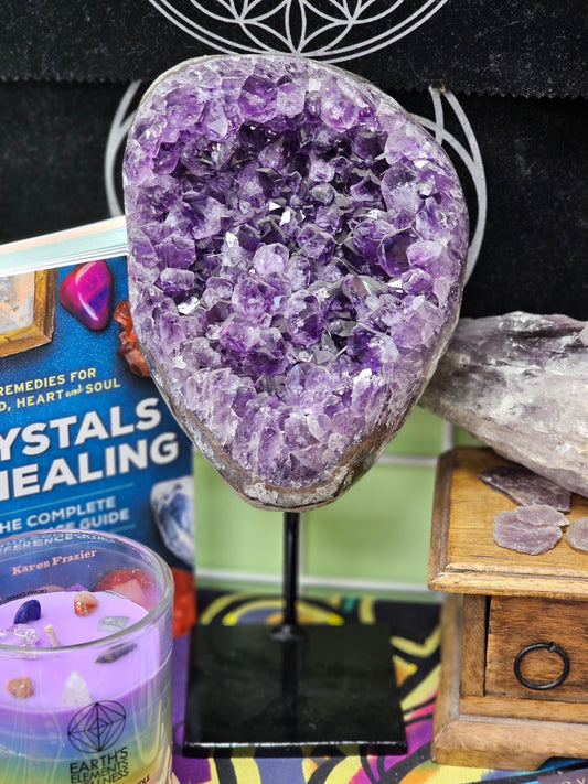 Large Amethyst Geode on Stand - Polished Sides