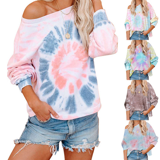 Gradient tie-dye pullover