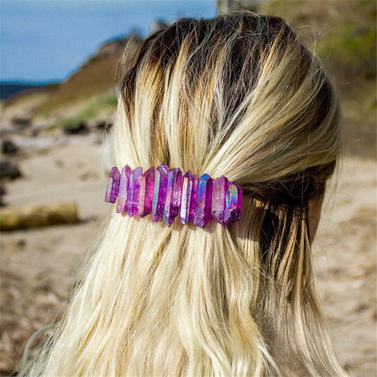 Aura Quartz Gemstone Hair ClipI