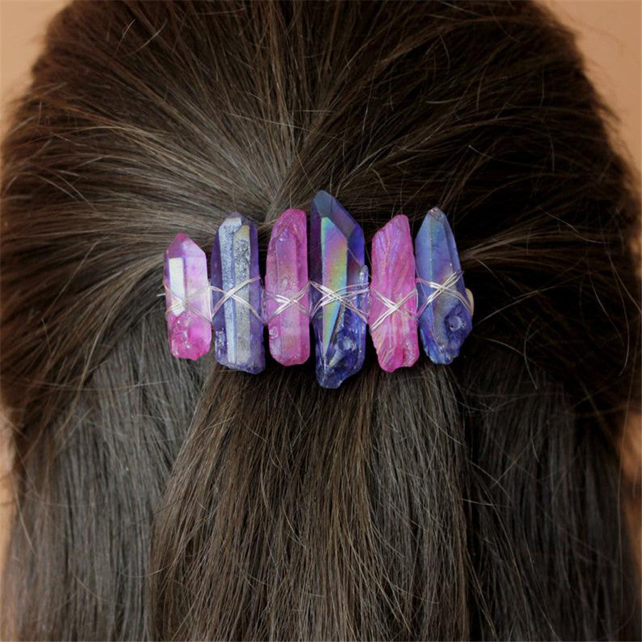 Aura Quartz Gemstone Hair ClipI