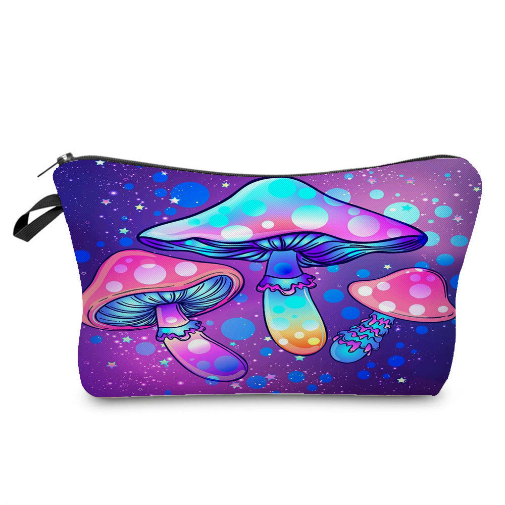 Fantasy Mushroom Pattern Mushroom Printing Cosmetic Bag