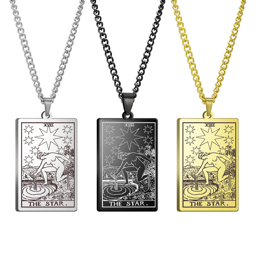 Tarot Witch Tarot Holy Water Stainless Steel Necklace