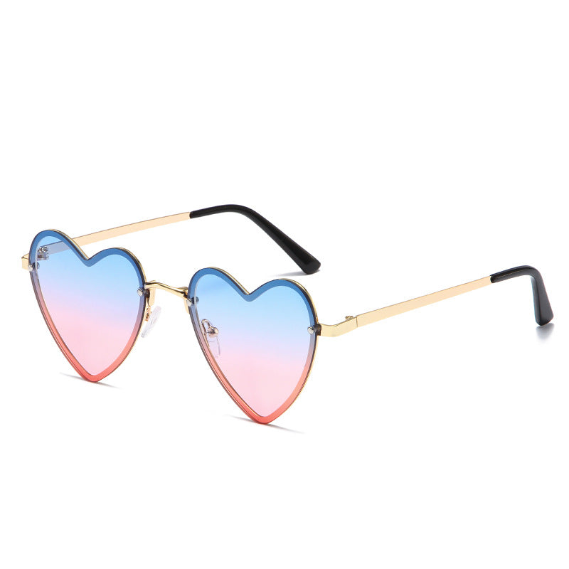 Women's Fashion Peach Heart Decorative Sunglasses