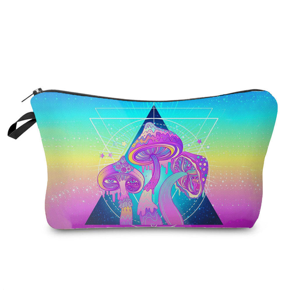 Fantasy Mushroom Pattern Mushroom Printing Cosmetic Bag