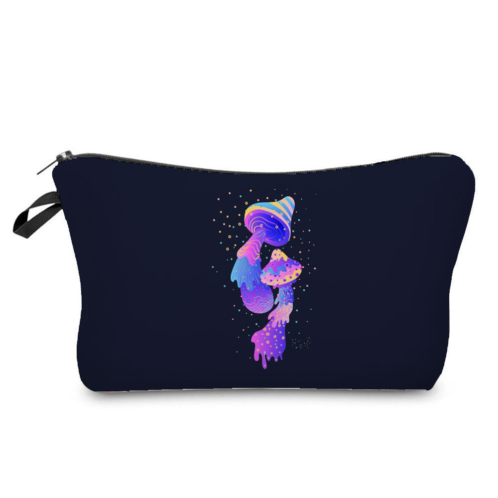 Fantasy Mushroom Pattern Mushroom Printing Cosmetic Bag