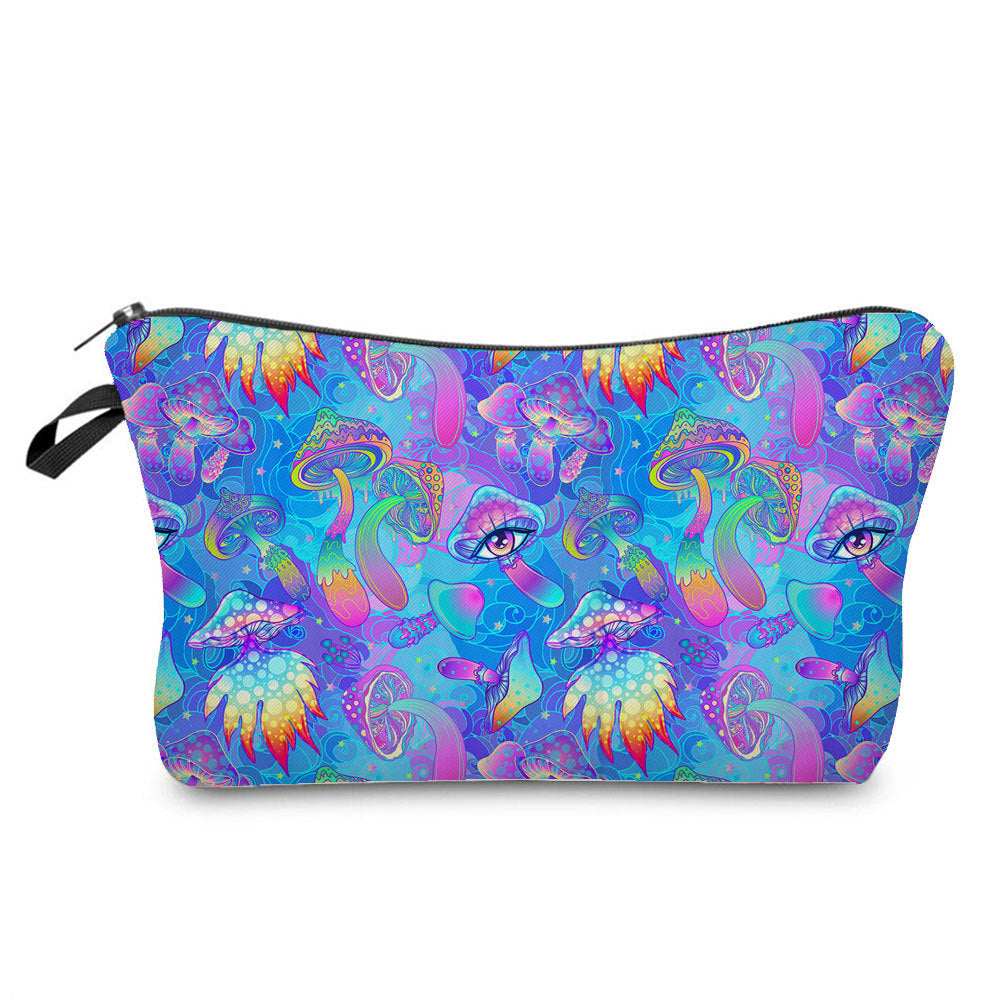 Fantasy Mushroom Pattern Mushroom Printing Cosmetic Bag
