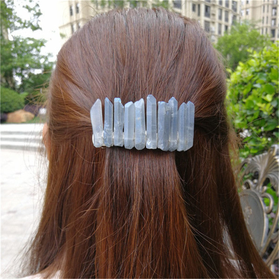 Aura Quartz Gemstone Hair ClipI