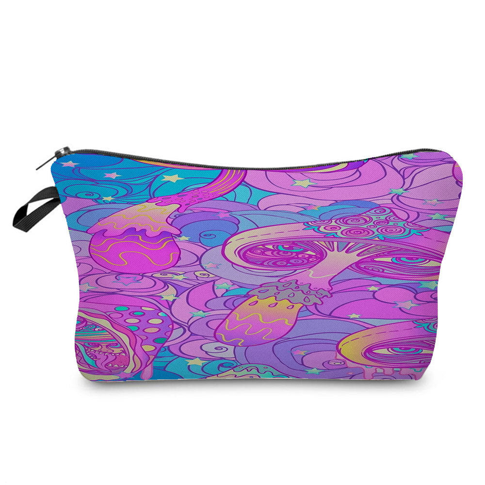 Fantasy Mushroom Pattern Mushroom Printing Cosmetic Bag