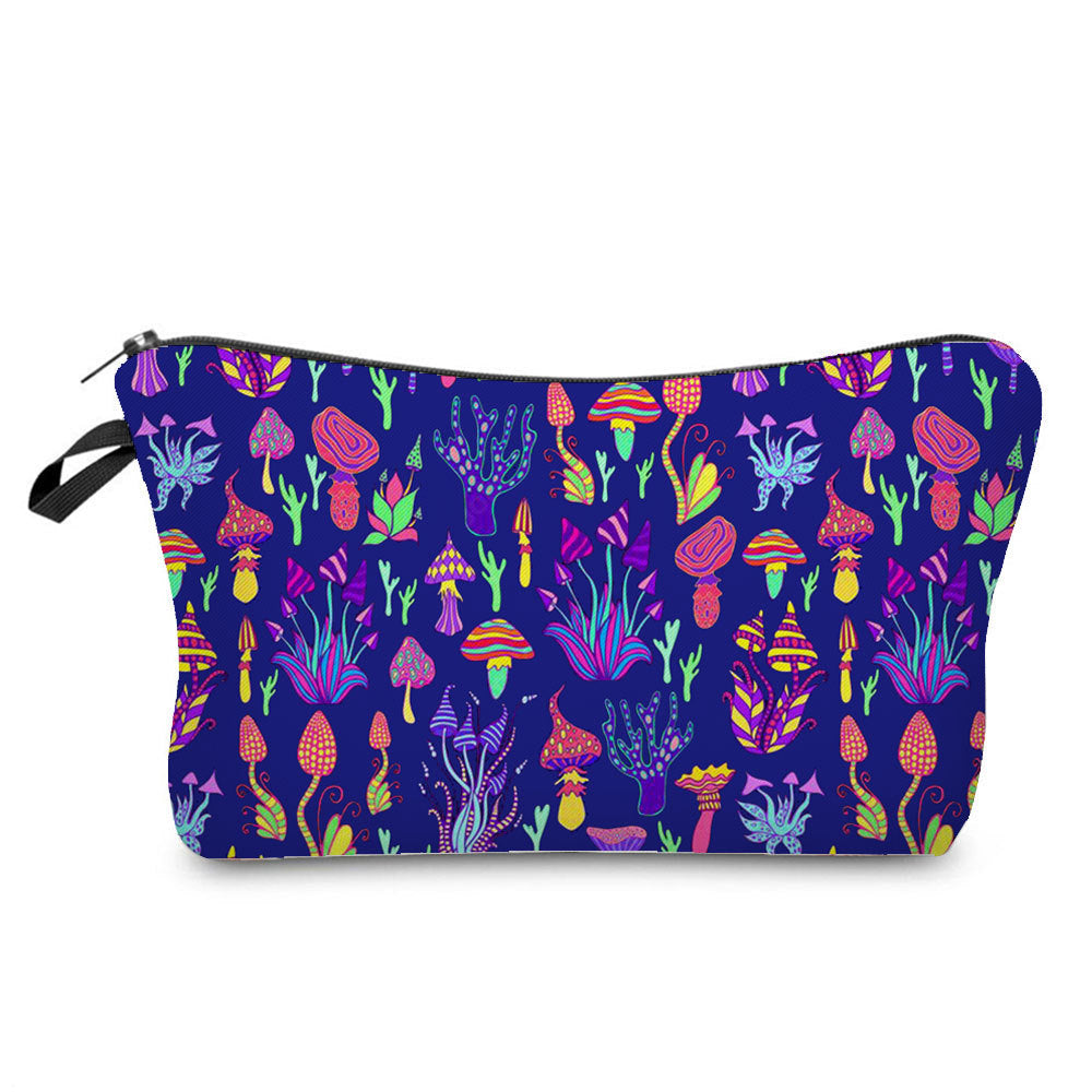 Fantasy Mushroom Pattern Mushroom Printing Cosmetic Bag