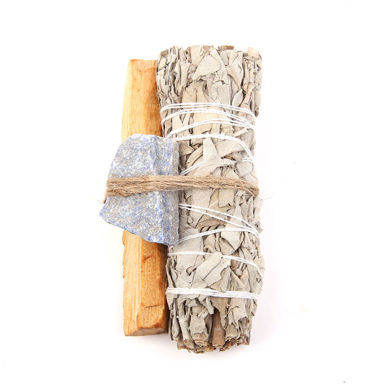 White Sage with Palo Santo Stick & Rough Crystal Gem