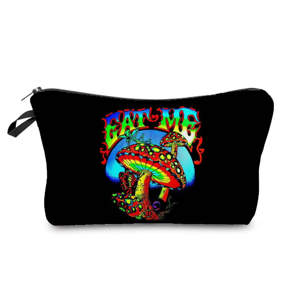 Fantasy Mushroom Pattern Mushroom Printing Cosmetic Bag