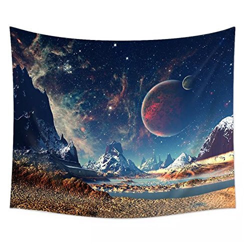 Outer Space Moon Rock Planet Tapestry