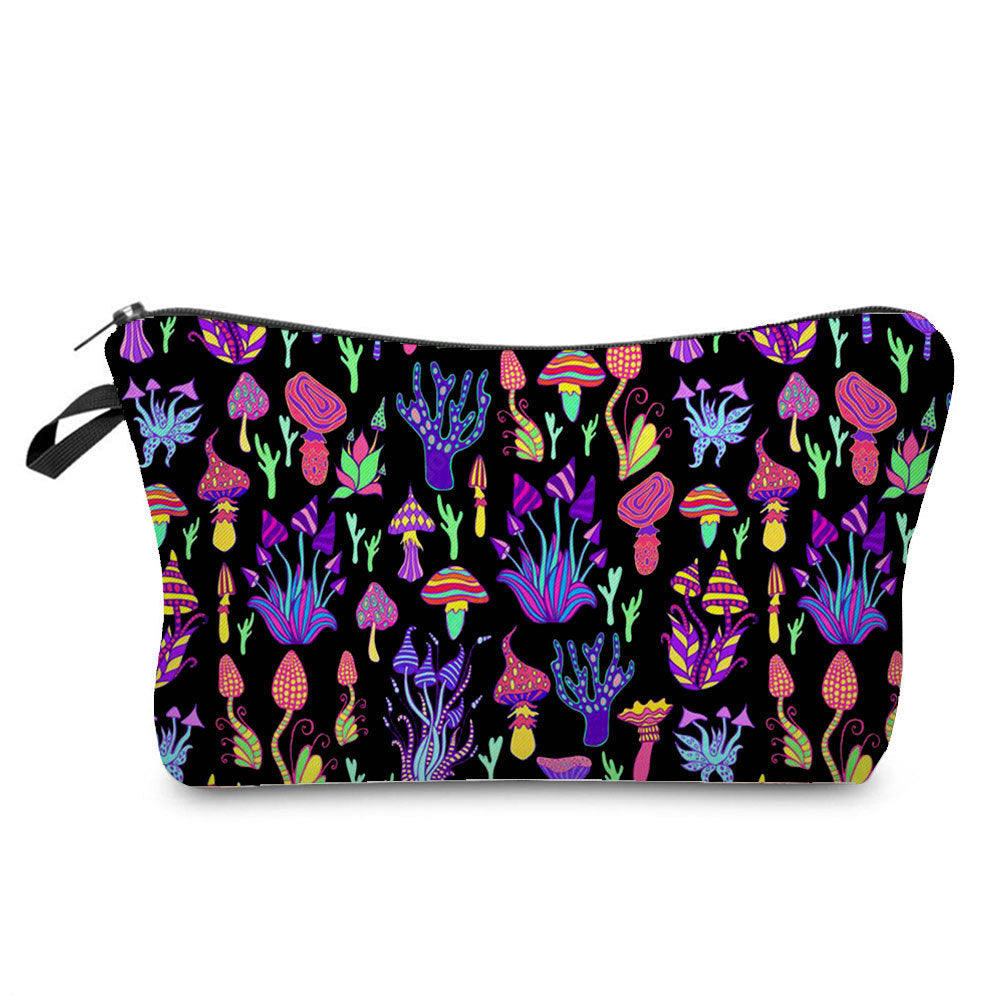 Fantasy Mushroom Pattern Mushroom Printing Cosmetic Bag
