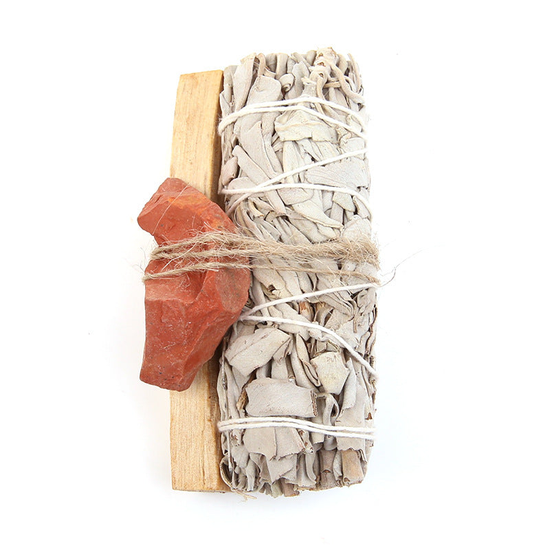 White Sage with Palo Santo Stick & Rough Crystal Gem