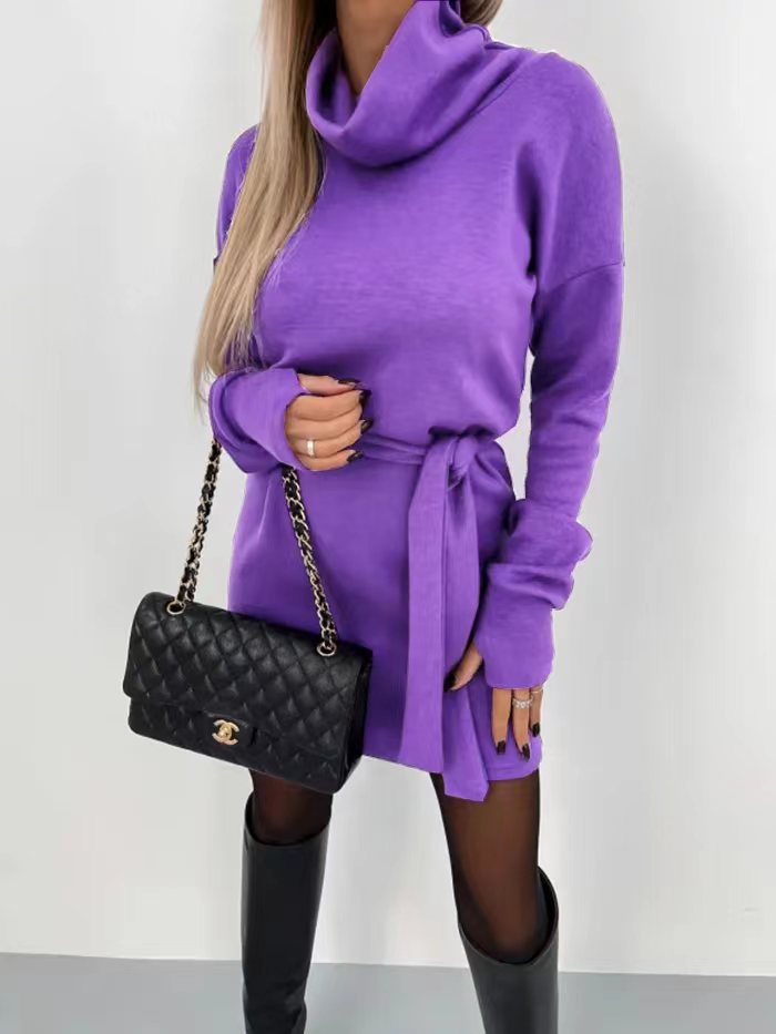 Belted Sweater Dress