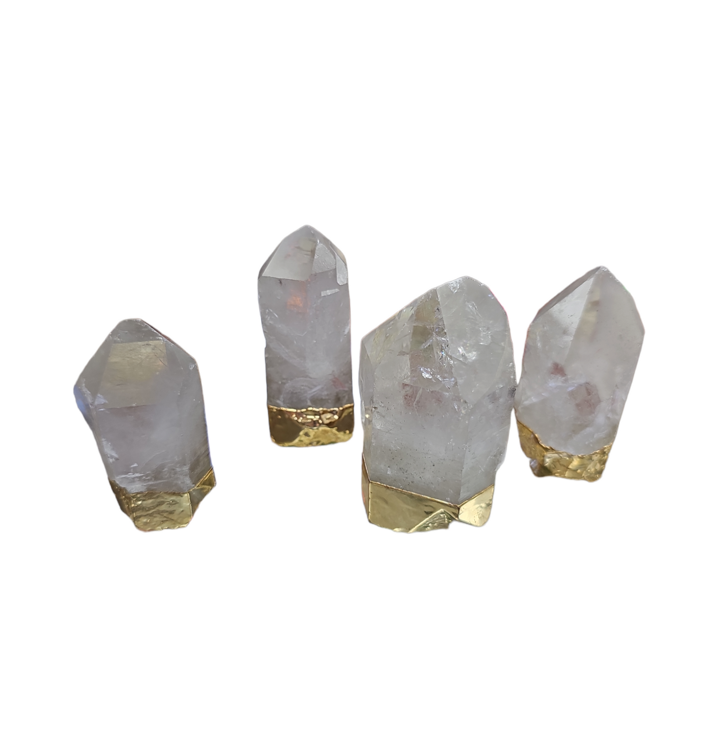 Gold Gilded Standing Natural Quartz Points