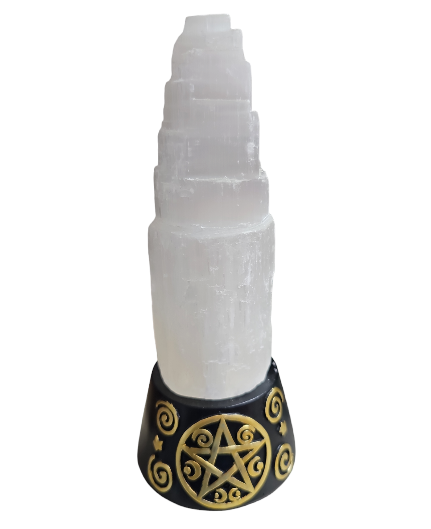 Selenite Tower with Color Changing LED Stand