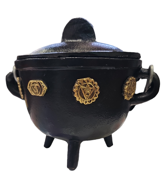 Seven Chakra Cast Iron Cauldron