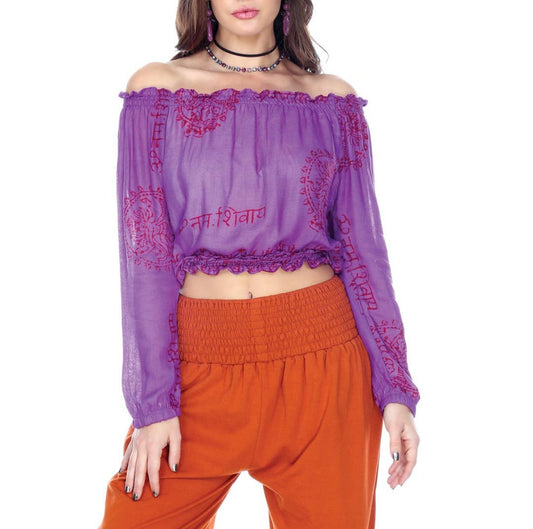 Boho Off the Shoulder Mantra Top