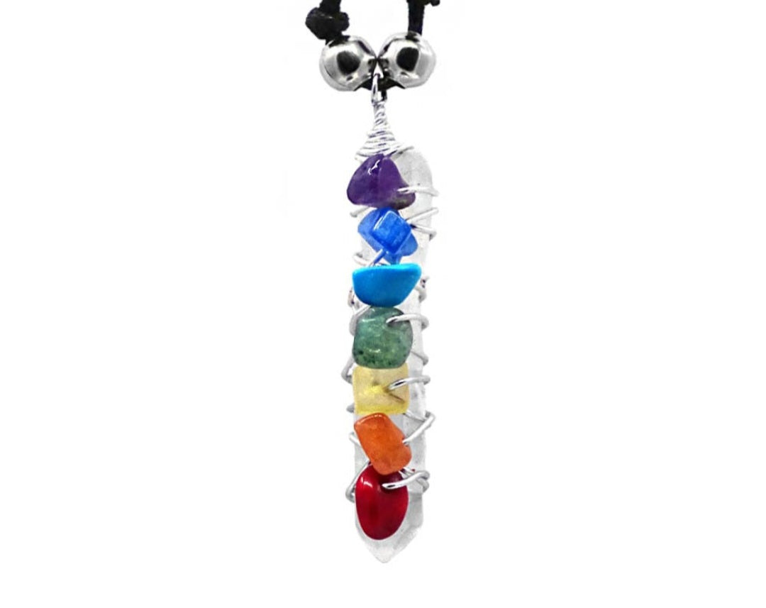 Chakra Wrapped Quartz Necklace