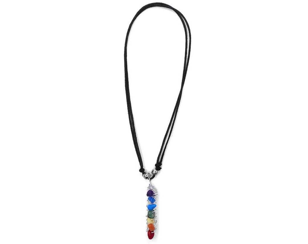 Chakra Wrapped Quartz Necklace