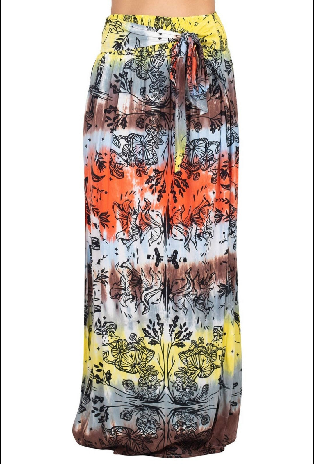 Mushroom Tie-Dye Maxi Skirt