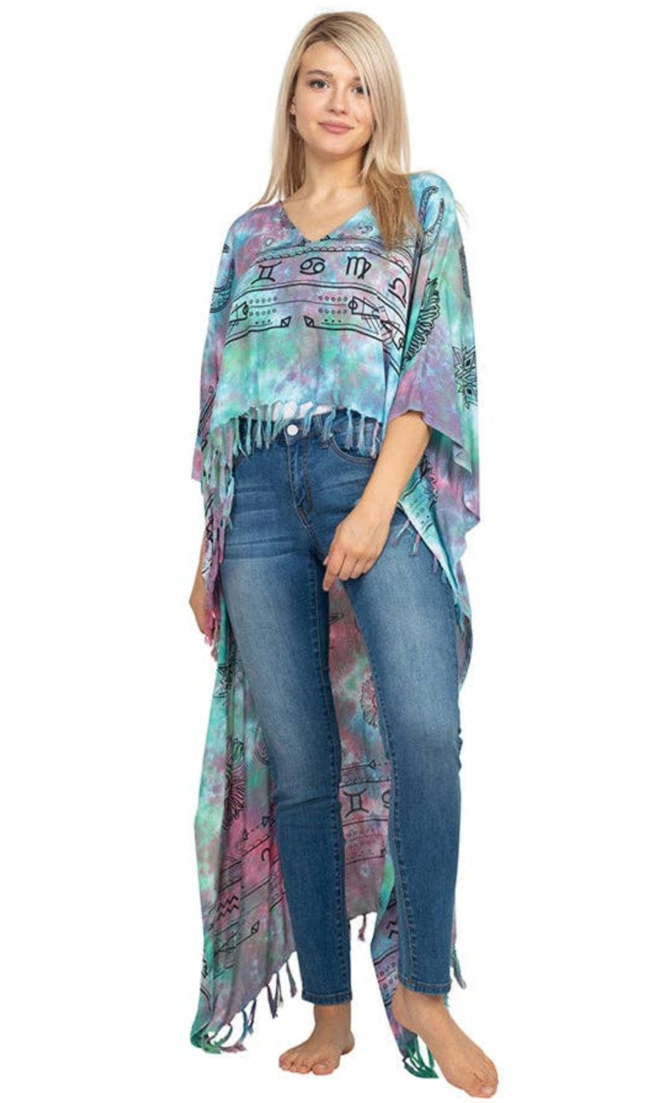 Mystical Hi-Low Poncho Blouse