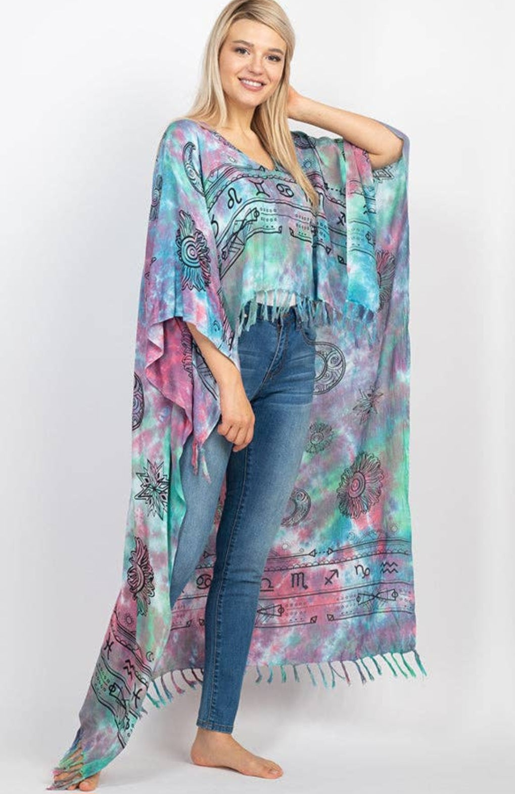 Mystical Hi-Low Poncho Blouse