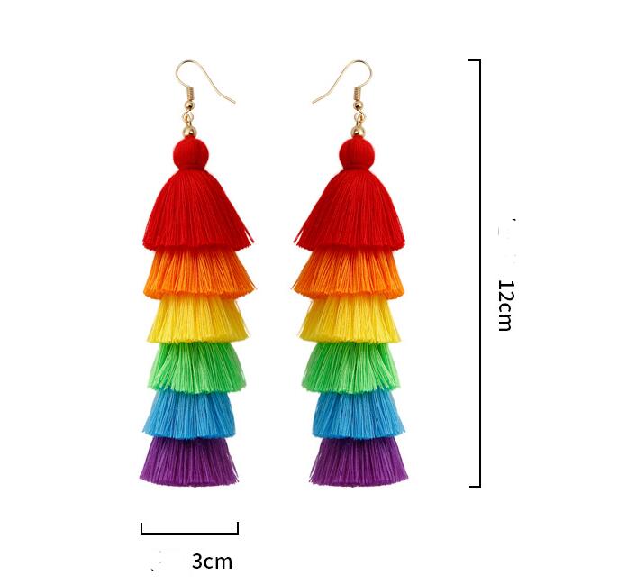 Bohemian Vacation Style Tassel Earrings