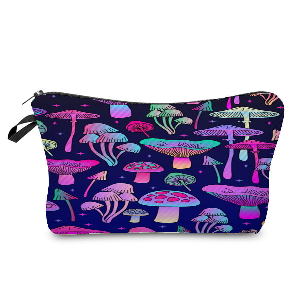 Fantasy Mushroom Pattern Mushroom Printing Cosmetic Bag