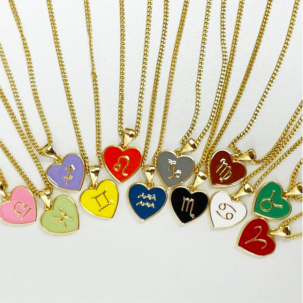 Astrological Constellation Sign - Heart Fashion Jewelry Chain Necklace