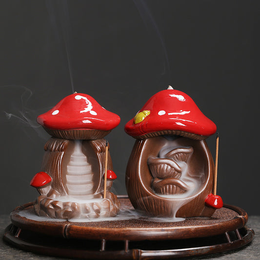 Ceramic Backflow Incense Burner Creative Mushroom