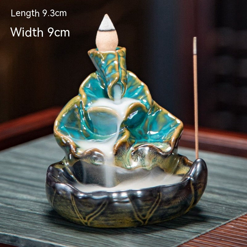 Folium Nelumbinis Backflow Incense Burner Decoration